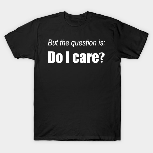 But the question is, Do I care? T-Shirt by snowshade